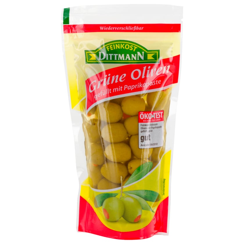 Feinkost Dittmann Grüne Oliven mit Paprikapaste 125g